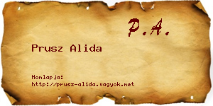 Prusz Alida névjegykártya